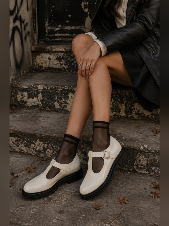 No Boundaries Shoes - No Boundaries Women's White T-Strap Mary Janes